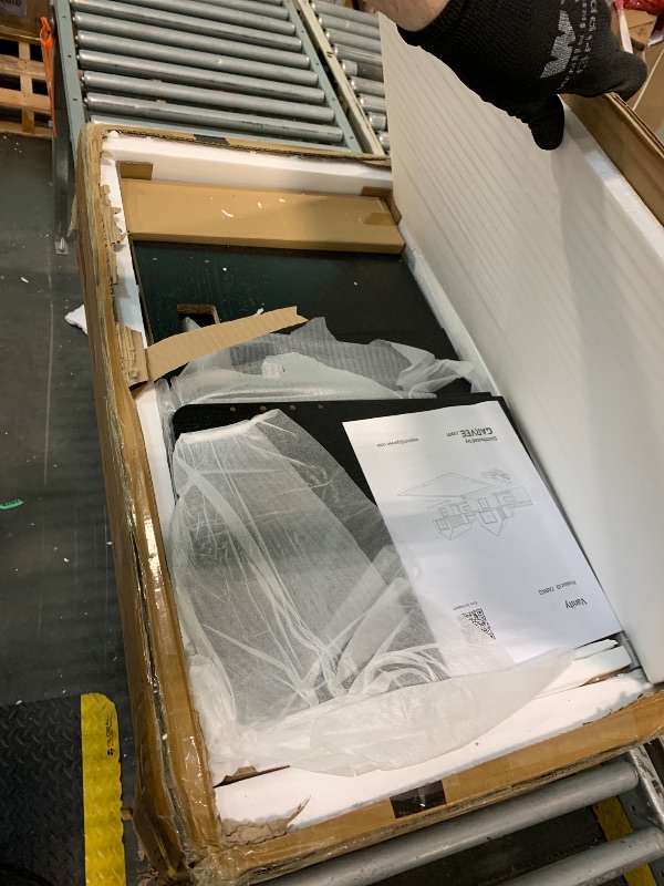 Photo 1 of ***Multiple Boxes*** ***Very Heavy Item*** GarveeHome Makeup Vanity Desk with Sliding Mirror, Vanity Dressing Table with 3 Color Adjustable Lights, Girls Vanity Set with Stool, 4 Compact Vanity Drawers, Power Outlet, Black