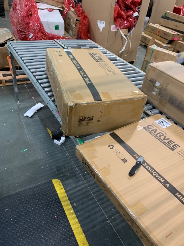 Photo 1 of ***Multiple Boxes*** ***Very Heavy Item*** GarveeHome Makeup Vanity Desk with Sliding Mirror, Vanity Dressing Table with 3 Color Adjustable Lights, Girls Vanity Set with Stool, 4 Compact Vanity Drawers, Power Outlet, Black