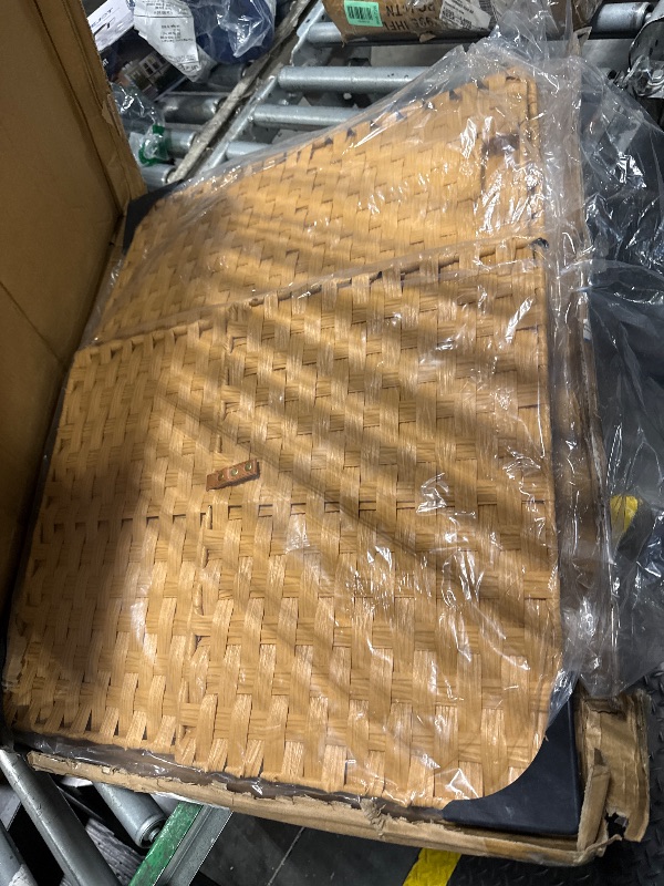 Photo 1 of ****SIMILAR PRODUCT// SIMILARO PRODUCT*** Seville Classics Premium Handwoven Portable Laundry Bin Basket with Carrying Handles, Household Storage for Clothes, Linens, Sheets, Tan, Rectangular Hamper