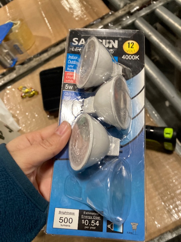 Photo 1 of ***missing 1*** SANSUN 5W MR16 LED Landscape Light Bulbs, Low Voltage 12V 50W Halogen Replacement for Outdoor Landscape Spotlight and Track Light, GU5.3 Bi-Pin Base, Daylight White 4000K, Non-Dimmable, (Pack of 4)