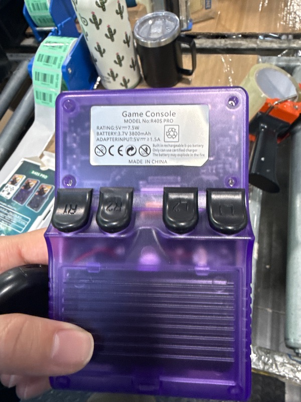 Photo 1 of ***MISSING micro SD*** ONYAERS R40s Pro Handheld Game Console, Retro Gaming Console with 3.5-in IPS Screen, 256GB Memory Built-in 30,000 HD Video Games, Portable Video Game Consoles with 3800mAh Battery (Purple)