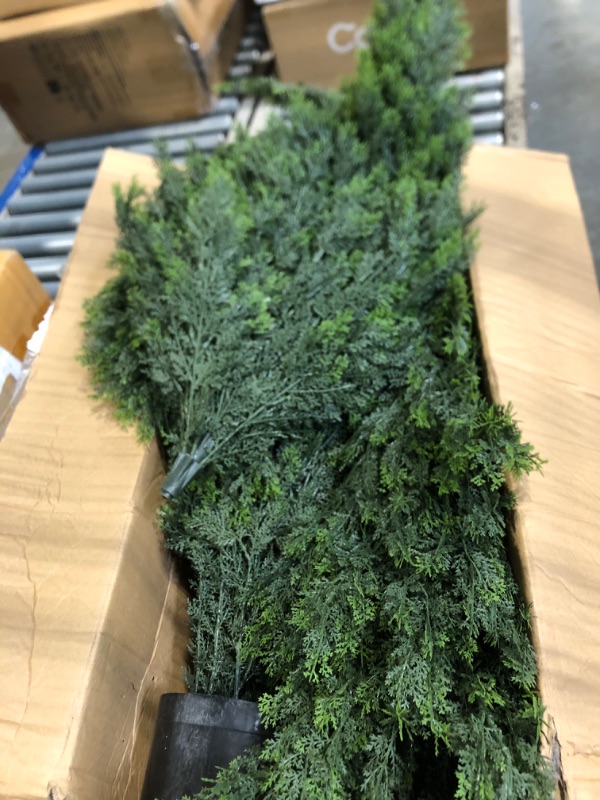 Photo 1 of ***SIMILAR***
8 Feet Pre-Potted Evergreen Outdoor Artificial Cedar Tree for Front Porch Decor, Outdoor Entryway Decor Fake Tree, Tall Faux Tree with UV Resistant Coating (2 Pack)