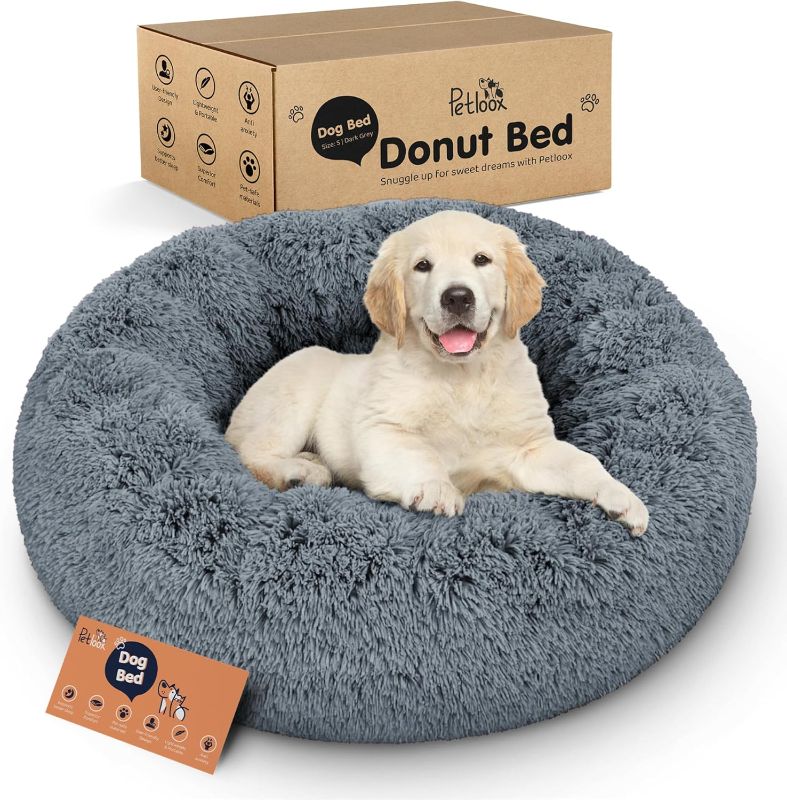 Photo 1 of ***SIMILAR***

Donut Dog Bed - Premium Comfort for Anxiety Relief - Fluffy & Calming Design with Ultra-Plush Support | Cozy Round Dog Bed with Super Soft Circle Style (Dark Grey, Small)