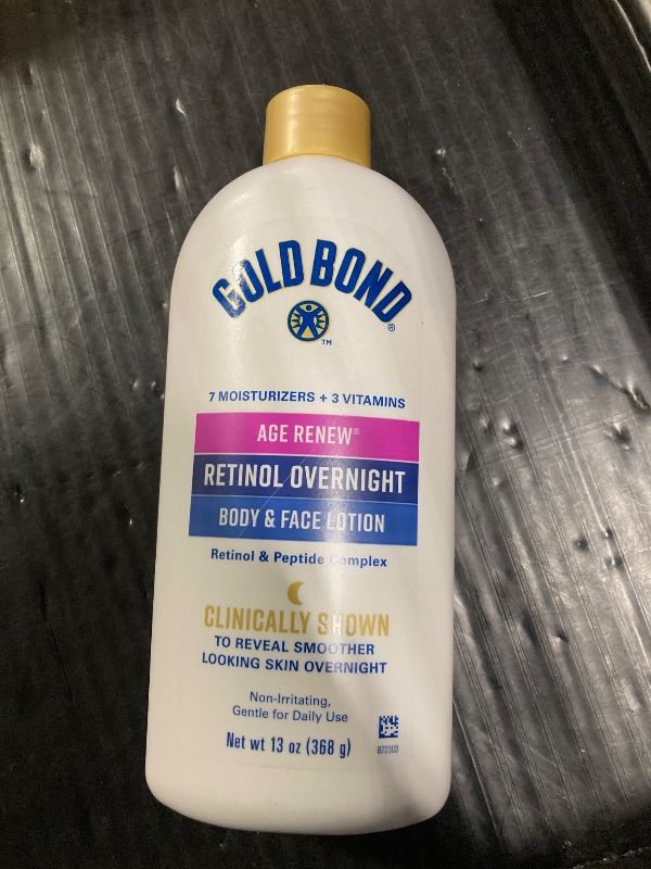 Photo 1 of ** Broken pump** Gold Bond Age Renew Retinol Overnight Body & Face Lotion, With Retinol & Peptide Complex, 13 oz.