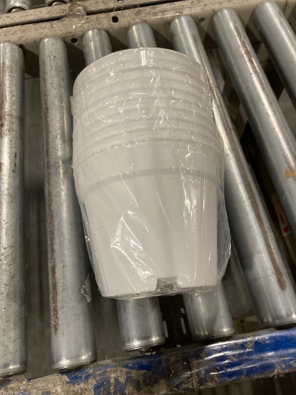 Photo 1 of 10 Pack 6 Inch Plant Pots with Drainage and Saucers, White Plastic Flower Pots for Indoor and Outdoor Plants, Stackable Nursery Planters for Houseplants and Herbs, White