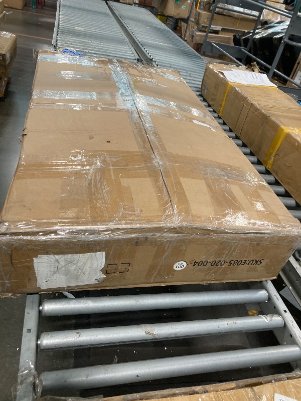 Photo 1 of ***MIRROR IN PERFECT CONDITION / ONE BROKEN BOARD***  TABLE LIVELYGLOW Large Makeup Vanity Desk, 43.3”W x 15.7“D x 53.2”H, White (Large Desktop, Samrt LED Mirror, 4 Open Shelves, 7 Drawers, Hairdryer Rack, Power-Outlet, No Cushion Stool Included)