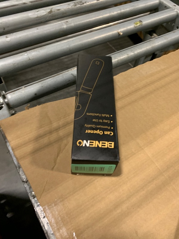 Photo 1 of *MINOR DAMAGE - USED*
Beneno Heavy Duty Hand Can Opener Manual with Magnet, Durable Sharp Carbon Steel Blade Smooth Cutting, Big Effort-Saving Knob & Soft Grip Handle, Multifunctional Kitchen Tool with Bottle Opener, Black