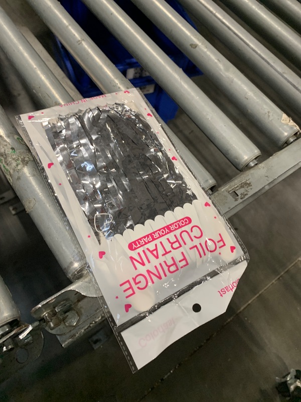 Photo 1 of 1 Pack Foil Curtain Backdrop Silver Metallic Tinsel Foil Fringe Curtains Photo Booth Props for Birthday Wedding Engagement Baby Shower Bachelorette Christmas Holiday Celebration Party Decorations