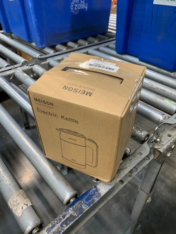 Photo 1 of 0.6L Small Electric Kettles Stainless Steel, Travel Mini Hot Water Boiler Heater, Double Wall Cool Touch Portable Teapot, Auto Shut-Off & Boil-Dry Protection, 120V/800W, 2 Year Warranty (white)