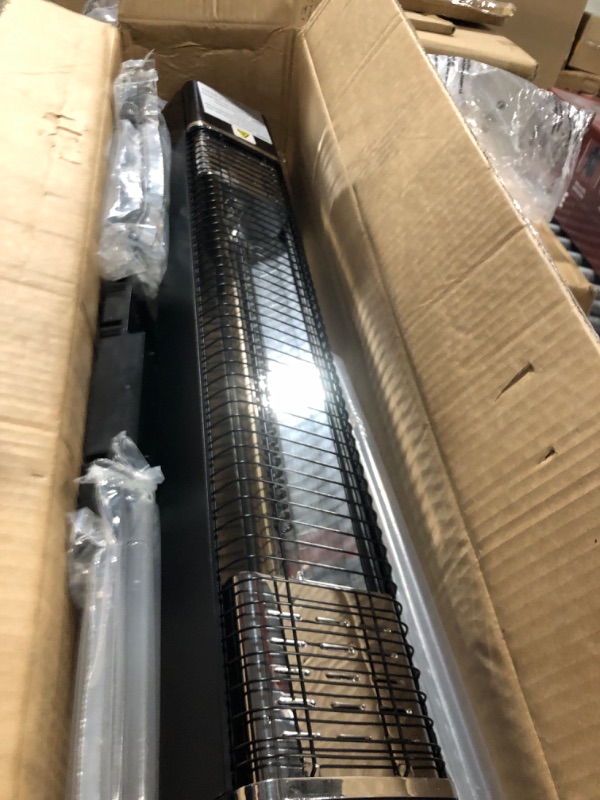 Photo 1 of ****CRACKED***Uthfy Electric Outdoor Patio Heater,1500W Infrared Heater with 24H Timer, Remote, Waterproof, Quiet Portable Space Heater for Large Room, 35” Tower Heater for Indoor Garage, Balcony, Backyard, Shop