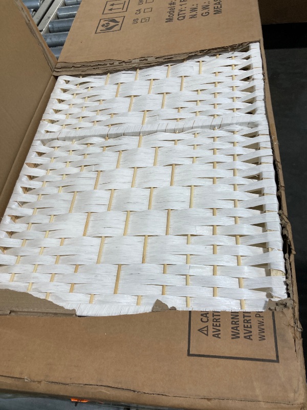 Photo 1 of ***DAMAGE SHOWN IN THE PHOTO***HOMCOM Room Divider, 3 Panel Folding Privacy Screen, 6FT Tall Portable Wicker Weave Partition Wall Divider for Bedroom, Home Office, White