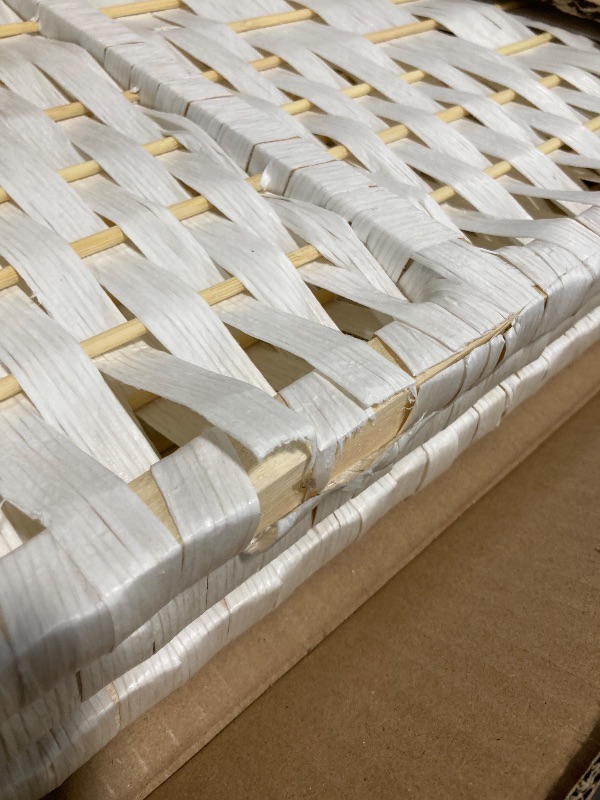 Photo 1 of ***DAMAGE SHOWN IN THE PHOTO***HOMCOM Room Divider, 3 Panel Folding Privacy Screen, 6FT Tall Portable Wicker Weave Partition Wall Divider for Bedroom, Home Office, White