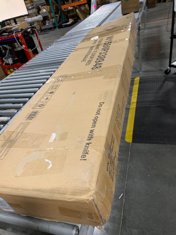 Photo 1 of ***SOLD AS PARTS***Bellemave Full Size Floor Bed with Slats and Safety Guardrail, Full Size Montessori Floor Bed with Fence and Built-in Bookshelf, Easy Assemble Montessori Beds for Kids, Girls, Boys, Gray