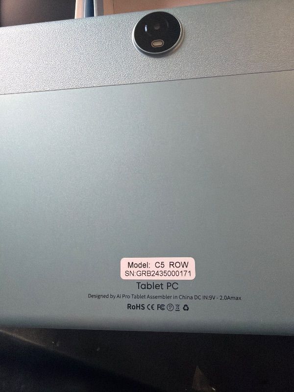 Photo 1 of **MISSING CHARGER**
COLORROOM Android 15 Tablet 11inch, Face Unlock, 18W Fast Charging, 12GB+128GB+1TB Expand, Octa-core CPU, 8000mAh Large Battery, WiFi6, Touchscreen Display, Widevine L1 Tableta, Black