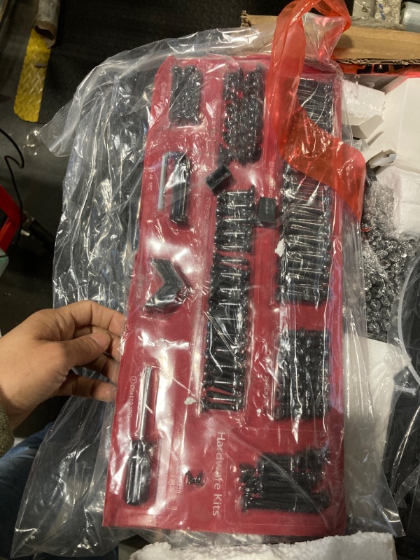 Photo 1 of ***SIMILAR ITEM***Rolanstar Bed Frame with USB Charging Station, LED Bed Frame with Wood  Headboard, Black Metal Platform Bed , No Box Spring Needed, Noise Free