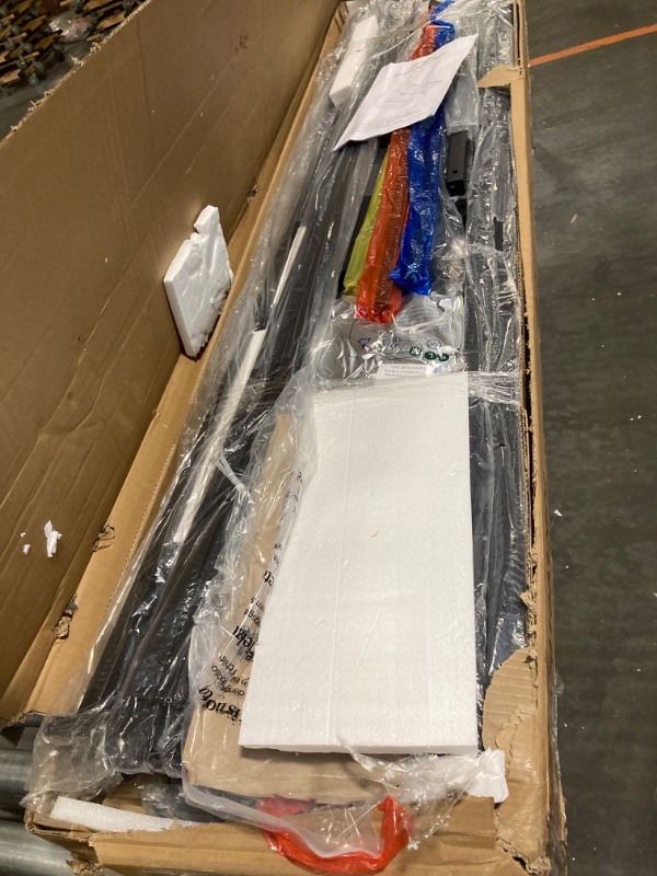 Photo 1 of ***SIMILAR ITEM***Rolanstar Bed Frame with USB Charging Station, LED Bed Frame with Wood  Headboard, Black Metal Platform Bed , No Box Spring Needed, Noise Free