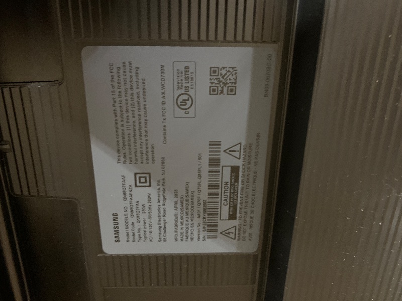 Photo 1 of ***without power cord***Samsung 85-Inch Class QLED Q7F Series Samsung Vision AI Smart TV (2025 Model, 85Q7F) Quantum HDR, Object Tracking Sound Lite, Q4 AI Gen1 Processor, 4K upscaling, Gaming Hub, Alexa Built-in