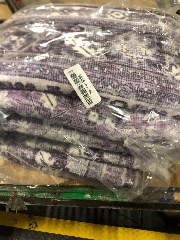 Photo 1 of ** PURPLE**
KOZYFLY Boho Area Rug 3x5 Ft Rugs for Entryway Washable Entry Rug Non Slip Door Mat Indoor Entrance purple  Printed Faux Wool Vintage Kitchen Rug Throw Rugs for Entrance Kitchen Living Room