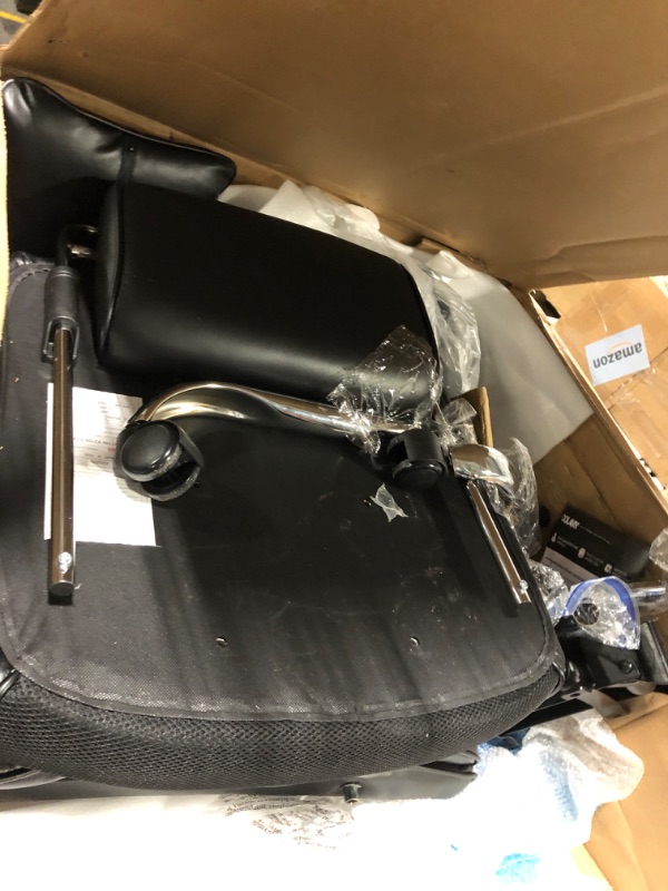 Photo 1 of *** VERY USED *** COLAMY Office Chair with Footrest, Ergonomic High Back Design Executive Computer Desk Chair with Removable Lumbar Pillow, 90-135°Reclining, Thick Bonded Leather for Home Office Work Comfort, Khaki