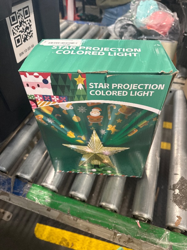 Photo 1 of [with Adjustable Base] 8.2 inch Christmas Star Tree Topper Projector with 4 Patterns and LED Lights Rotatable Projector Christmas Tree Star Topper Plug in for Indoor Office Xmas(4 Patterns, 3m Cable)