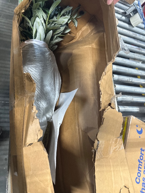 Photo 1 of **MISSING PARTS**
VIVATREES Olive Trees Artificial Indoor, 7FT Tall Faux Olive Tree with White Tall Planter, Artificial Plants with Natural Wood Trunk and Lifelike Fruits for Home Office Decor