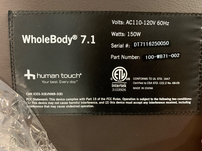 Photo 1 of **SOLD FOR PARTS** **UNTESTED** **NO REFUNDS** **NO RETURNS** **FINAL SALE**  MASSAGE CHAIR