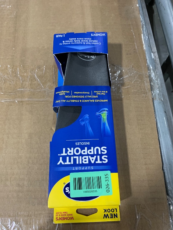 Photo 1 of ?Dr. Scholl's Stability Support Insoles, Flat Feet & Overpronation Low Arch Support, Improves Balance & Stability, Motion Control, Trim Inserts to Fit Shoes, Women's Size 6-10