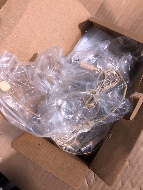 Photo 1 of 10 Pack Double Earset Headset Microphone Mini XLR Mic 3 Pin TA3F Plug Headworn Over Ear Hanging Condenser Mic in Ear Back Electric Microphone for AKG Samson,Windscreen