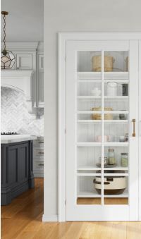 Photo 1 of (32" x 2) x 80" Clear Glass French Interior Door Slab, 10-Lite Glass Pantry Door for Bathroom Laundry Closet Pocket, Solid Core Pre-Assembled Panel Without Hardware, White