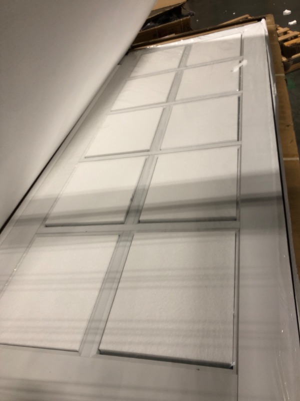 Photo 1 of (32" x 2) x 80" Clear Glass French Interior Door Slab, 10-Lite Glass Pantry Door for Bathroom Laundry Closet Pocket, Solid Core Pre-Assembled Panel Without Hardware, White