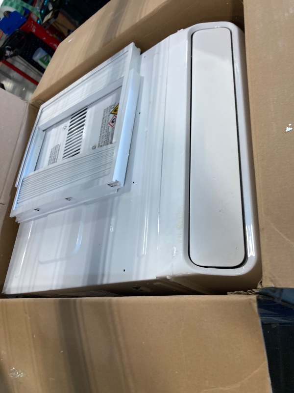 Photo 1 of ** small dent on top corner ** Midea 8,000 BTU Smart Inverter Air Conditioner Window Unit with Heat and Dehumidifier – Cools up to 350 Sq. Ft., Energy Star Rated, Quiet Operation, Electronic Controls, Remote Control, White