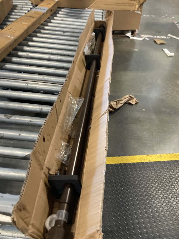 Photo 1 of 1 1/8 Inch Diameter Curtain Rods, 72-144” Telescoping Large Single Window Drapery Rod Heavy Duty With Adjustable Modern Brackets, Dark Bronze