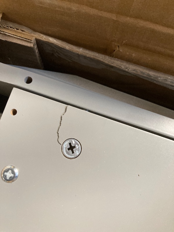 View 4 of *** DAMAGED PART ** MilleLoom Fluted 3 Drawers Dresser for Bedroom, 27.5" Wide Modern Chest of Drawers with Metal Handle, Wooden Dresser Organizer for Bedroom, Living Room, Hallway, Entryway, Grey