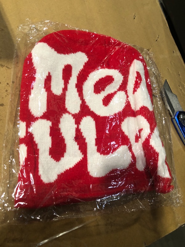 View 2 of **red**Arcimatto Y2k Spider Beanie Hat Wool Acrylic Knit Skull Cap Winter Warm Streetwear MEA Design Hats for Women Man Teenagers(MEA Black)