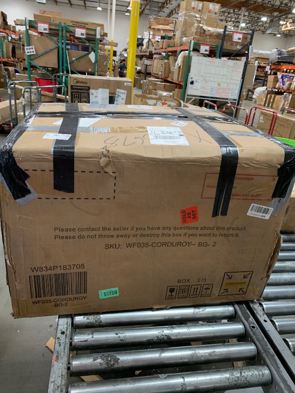 Photo 1 of ***UNCOMPLETE SET BOX 2/3******KEIKI 113.5" Modular Sectiona Corduroy Sofa Storage Ottoman, 6 Seat Sectional U Shaped Couches for Living Room Bedroom Office Apartment, Beige