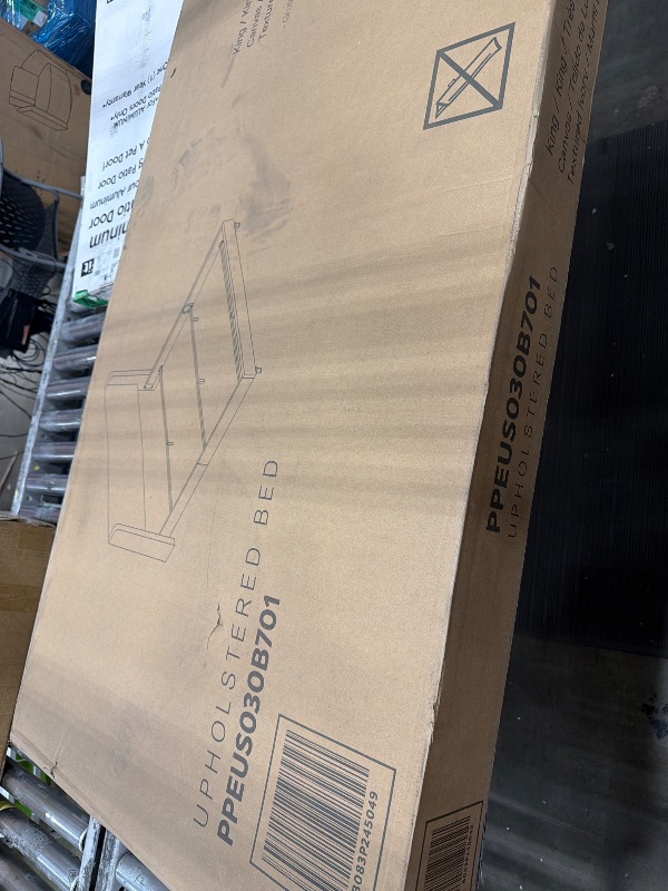 Photo 1 of **PARTIAL SET**Zevemomo Queen Bed Frame with 4 Storage Drawers, Queen Size Upholstered Bed Frame with Headboard, LED, Charging Station with USB Ports & AC Outlets, Sturdy Metal Slat Support, Noiseless, Gray