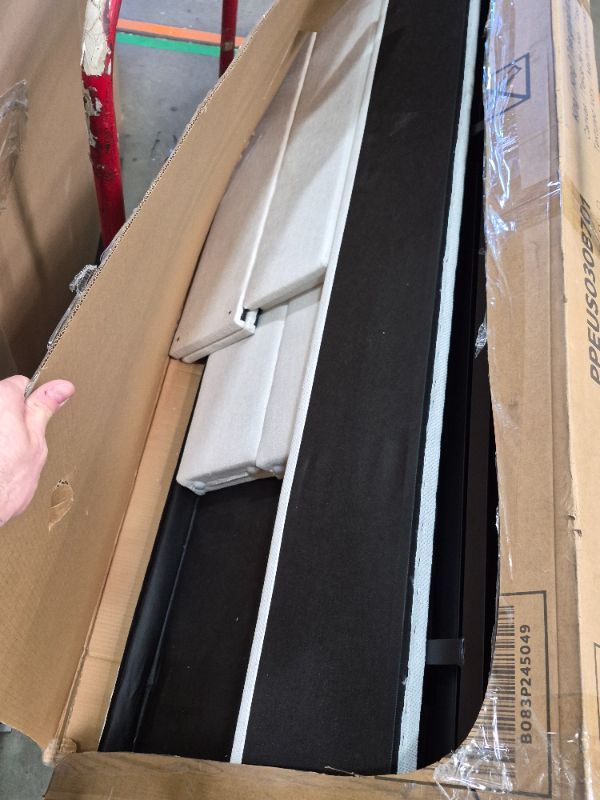 Photo 1 of **PARTIAL SET**Zevemomo Queen Bed Frame with 4 Storage Drawers, Queen Size Upholstered Bed Frame with Headboard, LED, Charging Station with USB Ports & AC Outlets, Sturdy Metal Slat Support, Noiseless, Gray