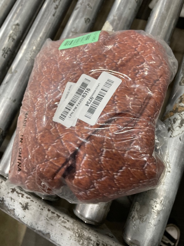 Photo 1 of **Pic for reference** Brown Leather Texture Bed Skirt Queen Size 16 Inch Drop with Split Corners, Farmhouse Vintage Dust Ruffled Pleated Bed Skirts Wrap Around Tailored Bed Skirt Valance for Bedroom