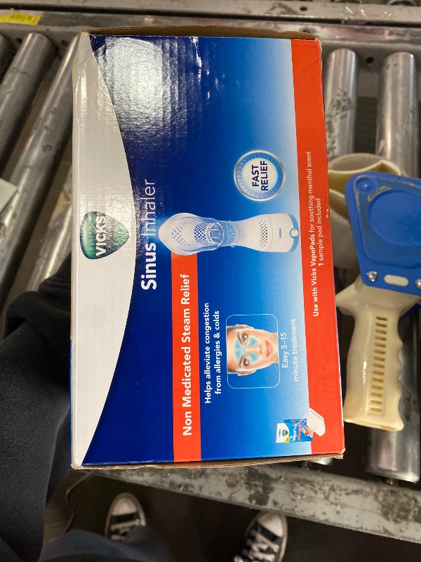 Photo 1 of *************MISSING THE MOUTH PIECE**************
Vicks Sinus Inhaler, New & Improved Non-Medicated Steam Inhaler for Sinus Relief, Allergies, Congestion & Colds, Vocal Steamer, Soothes Nasal & Throat Passages, Works with VapoPads (1 Included)