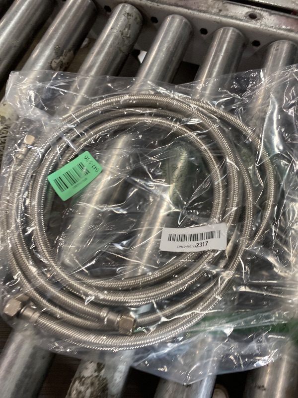 Photo 1 of [2-Pack] PROCURU 60" (5Ft) x 3/8" Comp x 1/2" FIP Faucet Hose Connector, Stainless Steel Braided Supply Line, Certified Safe (9SF60-2P)