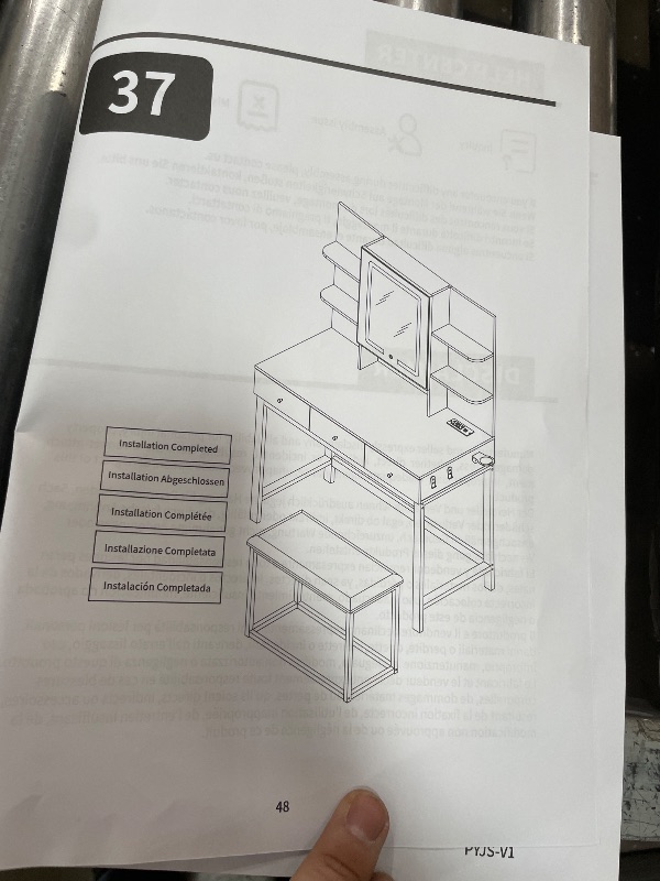 Photo 1 of (UNKOWN MISSING) Large Vanity Desk with LED Lighted Mirror & Power Outlet,Makeup Vanity Table with 7 Drawers,4 Shelves and 5 Hooks,Vanity Table, Vanity Desk Set for Bedroom,Bathroom, Black