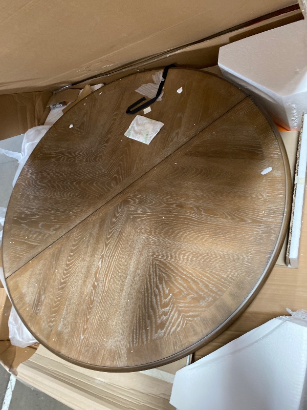 Photo 1 of ****Missing Leaf****
Signature Design by Ashley Realyn Oval Dining Room Extension Table, Seats 6, Antiqued 2-tone Finish, Wood, Distressed White