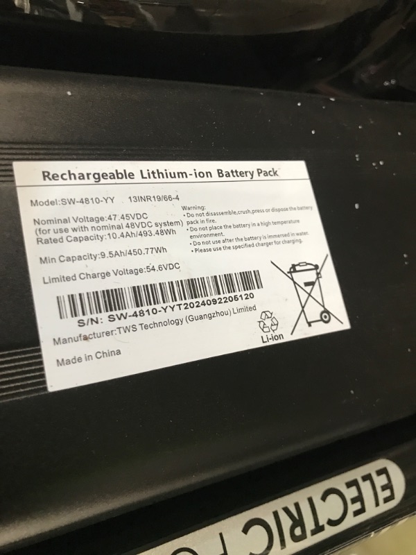 Photo 1 of *****************Gooseneck is broken, missing the keys*************** 
Peak 800W Electric Scooter with Seat, 203" Fat Tire Electric Bike with 48V Removable Battery,Up to 30Miles & 20MPH, Basket&Adjustable Seat