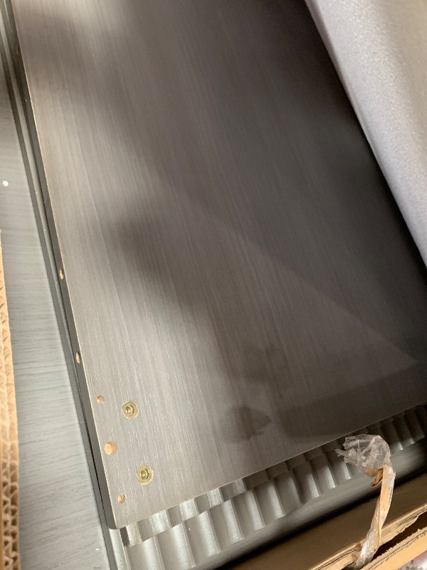 Photo 1 of ** MINOR DAMAGE, has scuff marks from shipping ** 70.8" Dining Table for 6 8 10, Modern Dining Room Table with Storage, Wood Kitchen Table with Fluted Legs, Dinner Tables for Kitchen Dining Room,Grey