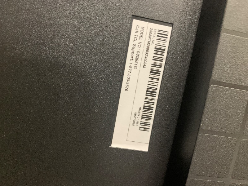 Photo 1 of ===== SEE NOTES==== TCL 98-Inch Q65 QLED 4K UHD Smart TV with Google TV (98Q651G, 2024 Model) Dolby Vision, Dolby Atmos, HDR Pro+, Game Accelerator Enhanced Gaming, Voice Remote, Works with Alexa, Streaming Television