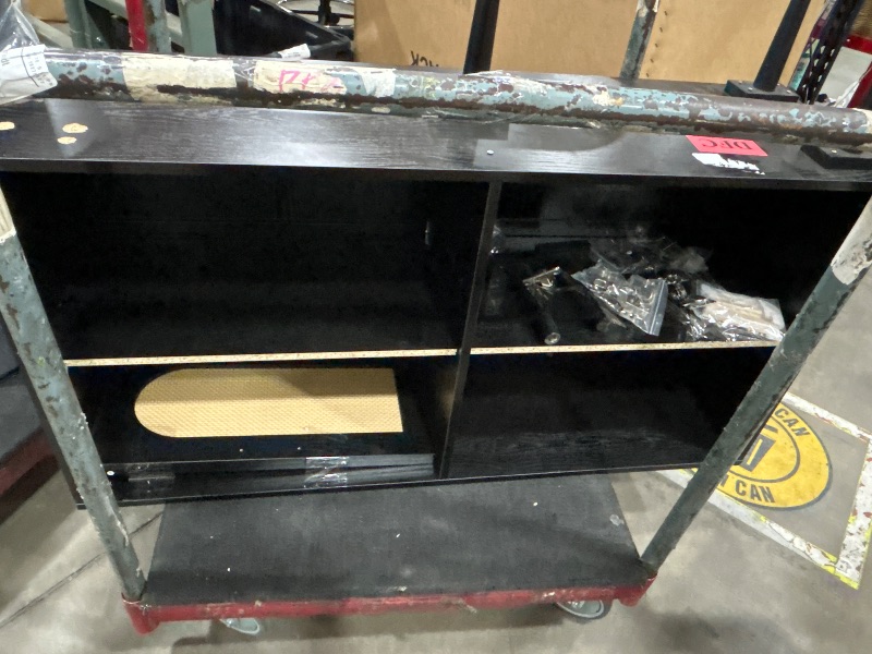 Photo 1 of (sold as parts)  2-Door Rattan Sideboard Buffet Cabinet, 47" Large Storage Cabinet with Shleves, Wood Modern Accent Credenza Kitchen Table (for recreation)
