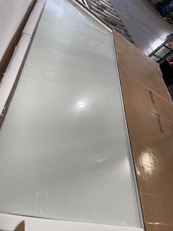 Photo 1 of [Tempered Glass] 55“ x 46” Beveled Edge Glass Chair Mat with Polished Edge Clear Office Chair Mat, Glides Smoothly, Suitable for Carpet or Hardwood Floors