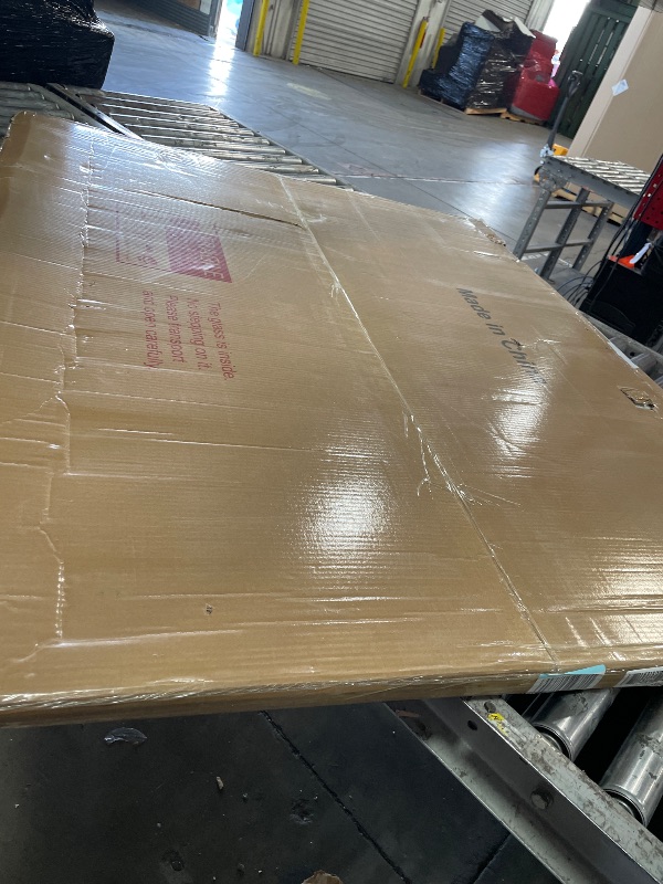 Photo 1 of [Tempered Glass] 55“ x 46” Beveled Edge Glass Chair Mat with Polished Edge Clear Office Chair Mat, Glides Smoothly, Suitable for Carpet or Hardwood Floors