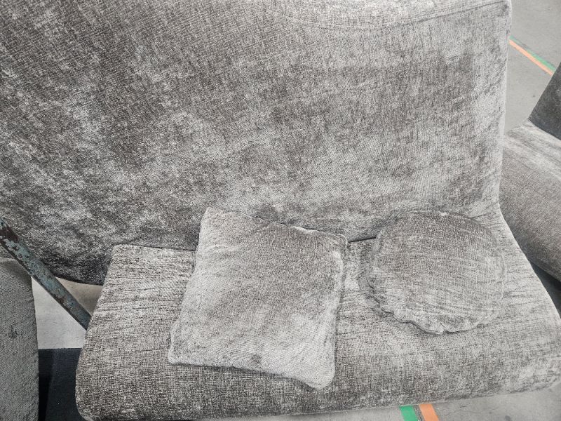 Photo 1 of ***TRUCK/TRAILER PICKUP ONLY***Merax 3-Piece 140" Curved Polyester Sectional Sofa Set, 7 Seat Modern Cloud Couch with Chaise Lounge,3 Pillows, Fully Assembled for Living Room, Brown