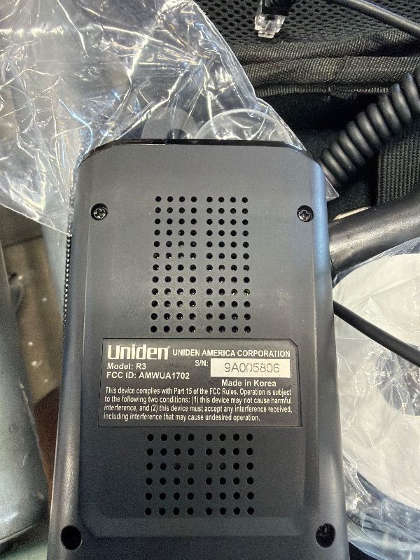 Photo 1 of (for parts, untested) Uniden R3 EXTREME LONG RANGE Laser/Radar Detector, Record Shattering Performance, Built-in GPS w/ Mute Memory, Voice Alerts, Red Light & Speed Camera Alerts, Multi-Color OLED Display , Black